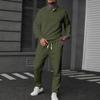 Spring and Autumn Men's POLO Shirt Wheat Ear Texture Men's Long Sleeve Sports Polo Shirt Pants Suit