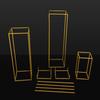 Golden Wrought Iron Wedding Aisle Markers: Square Flower Ball Stand for Wedding Decorations