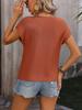 2024 European & American Women's Round Neck Pocket Short Sleeve Sweater