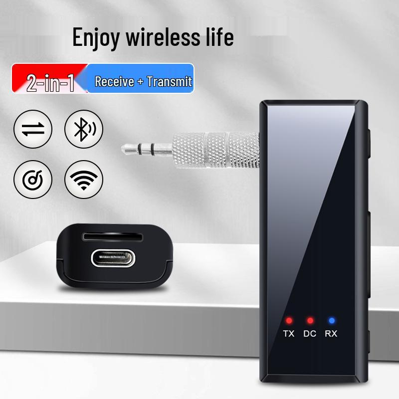 3.5mm Bluetooth 5.4 Dual Audio Receiver & Transmitter with AUX & Card Slot