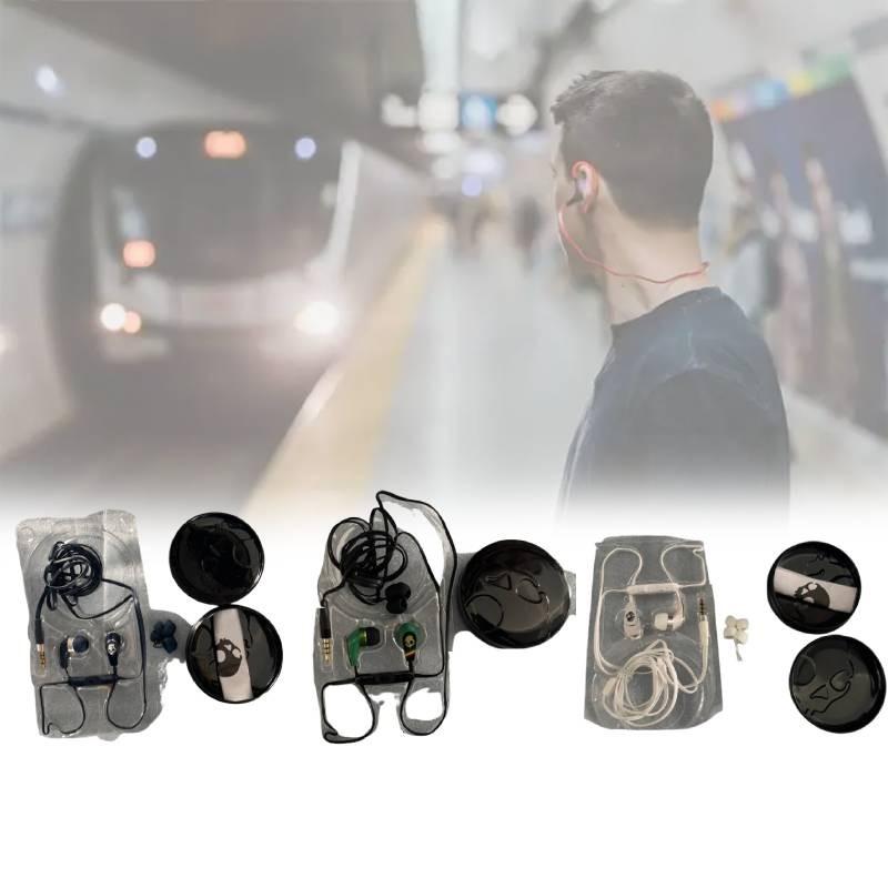 Skull Head Wired In Ear Headphones In Line Control Gaming Simple Plug Straight