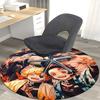 1pc Demon Slayer Anime Design Round Carpet - Tanjiro, Nezuko, Zenitsu, Kyojuro Rengoku - Office Chair Mat, Non-Slip Rug for Home Decor, Living Room, B
