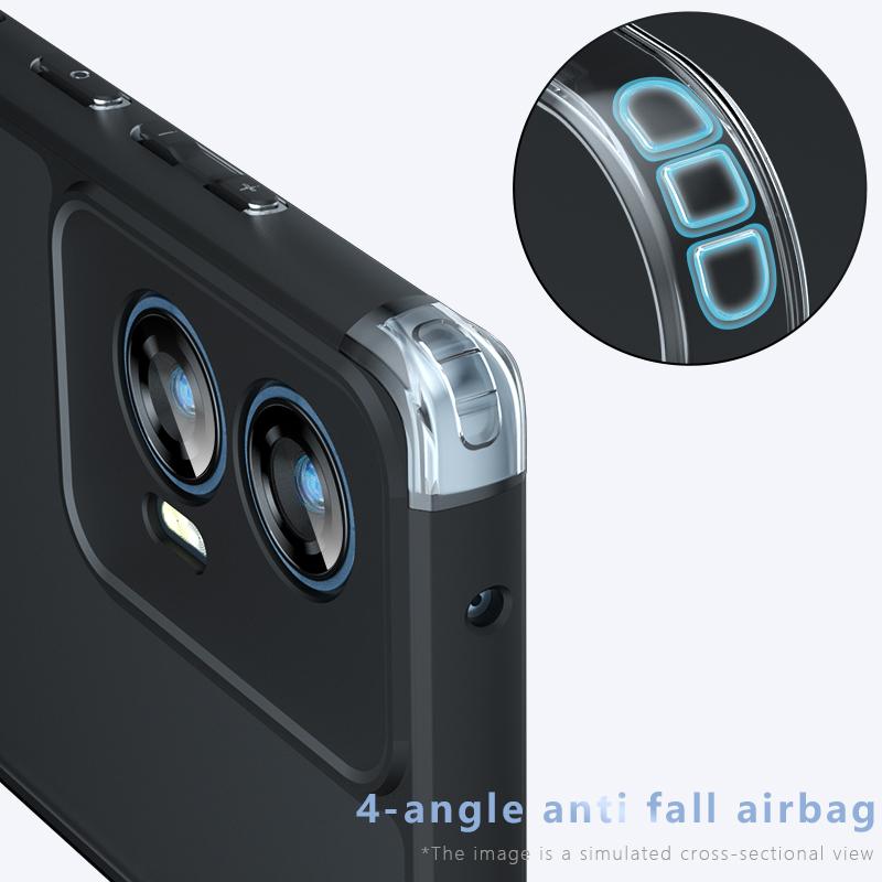 For Motorola Edge 50 Fusion 5G Case Skin-Touch TPU+PC Matte Phone Shell,Transparent Black