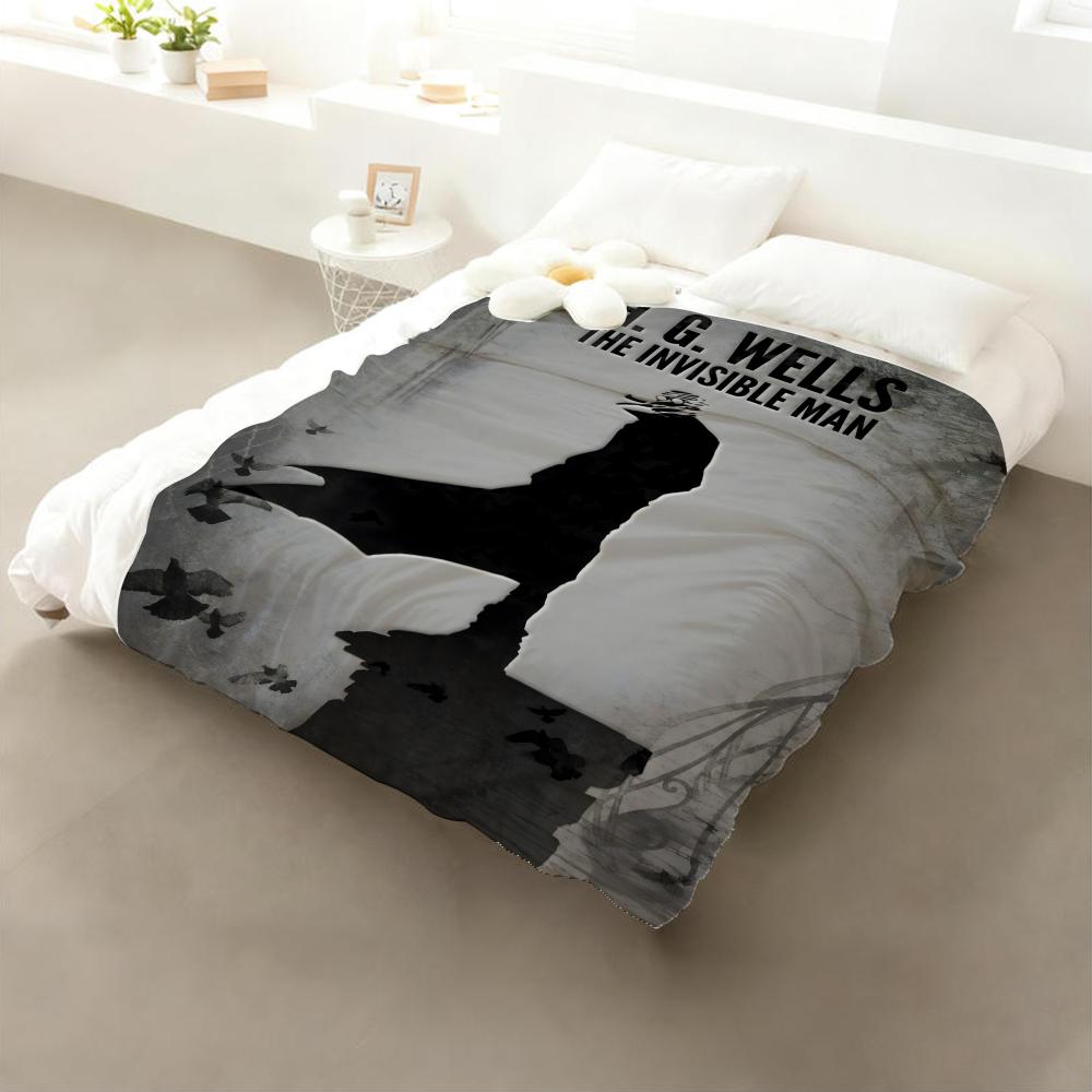 Movie The Invisible Man Throw Flannel Throw Blanket: Soft Kid-Friendly Warm Anti-Static All Season Washable Couch Bed Home