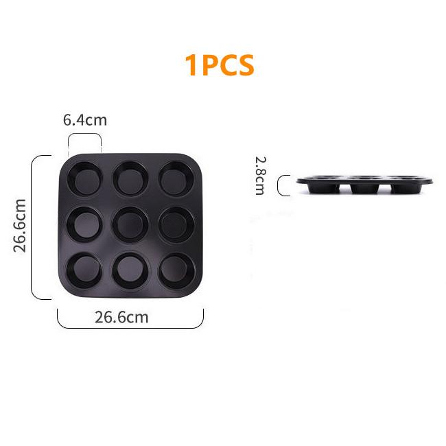 4/6/9/12Holes DIY Non-Stick Cake Pan Bakeware Muffin Cupcake Mold Baking Dish Carbon Steel Kitchen Oven Trays Pastry Tool