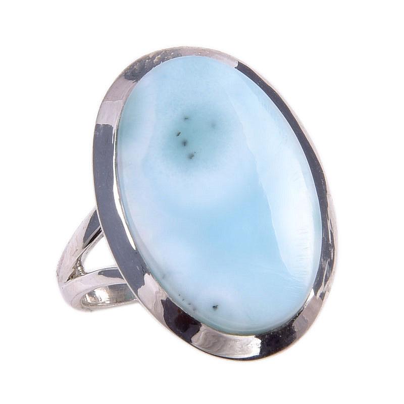 Natural Republic Larimar Edelstein 925 Sterling Silber Schmuck Ring Größe 6,5 C8k29