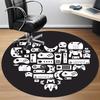 1pc Gamer Console Office Round Area Rug, Under Office Chairs Bedroom Living Room Home Decor, Room Deco