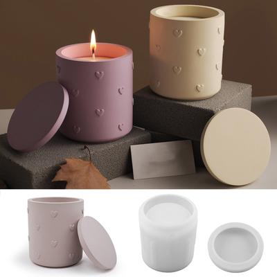 DIY Silicone Mold For Resin Candle Holder Creative Heart Charm Crafting Epoxy Clay Mould for Jewelry Storage Container