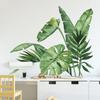 Cartoon Watercolor Realistic Green Monstera Plant Wall Stickers, Self-Adhesive Decor for Bedroom Living Room Classroom Decoration