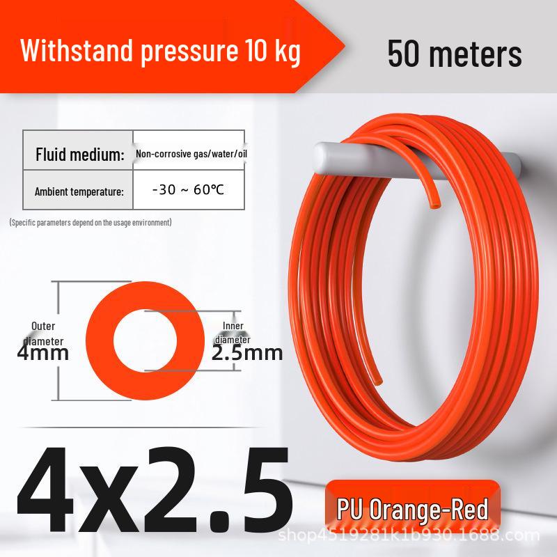 Zhuo Ji 8mm High-Pressure Transparent PU Air Hose for Air Compressors (Sizes: 4/6/10/12/14/16)