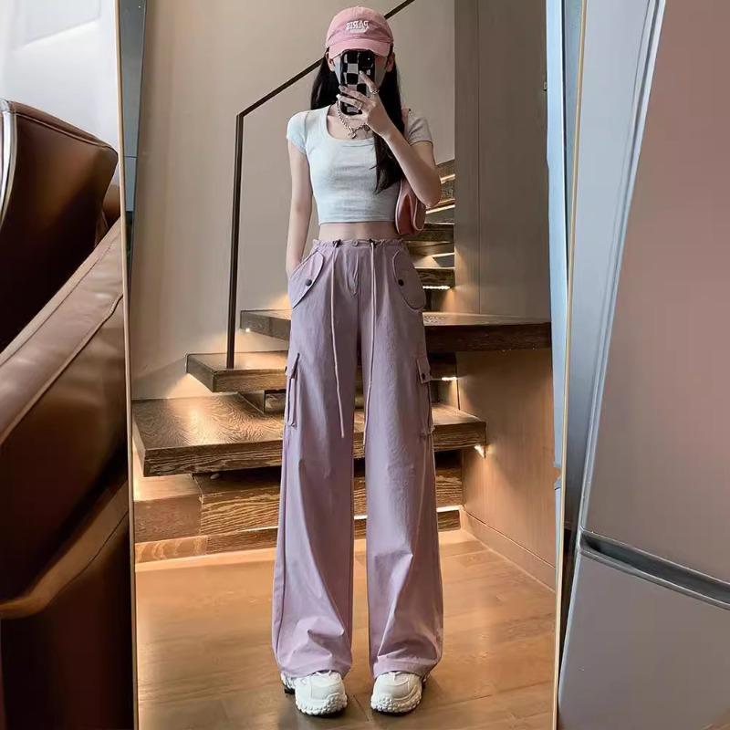 Overalls women's spring and summer new mountaineering sweatpants small paratrooper pants loose wide-leg quick-drying pants