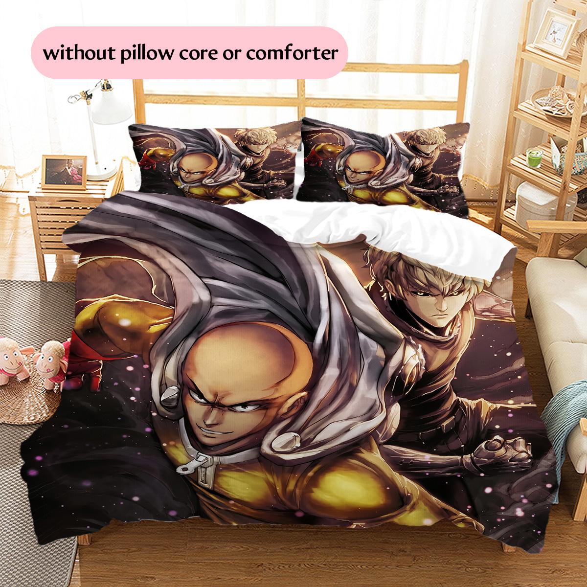 

One-Punch Man Pattern Bedding Quilt Set Home Decoration Gift (1 * duvet cover + 2 * pillowcase without core) 135x200cm