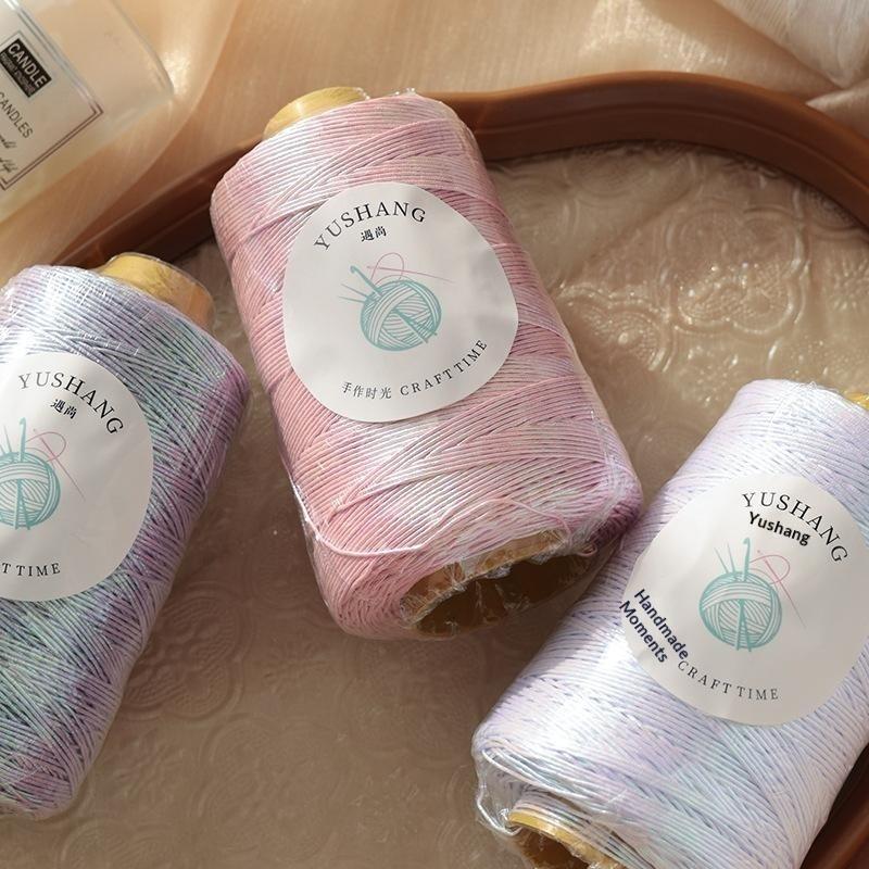 Shiny Glitter Core-Spun Yarn Tear-Resistant Hand Woven Thread for DIY Knitting Bags Purses Home Textile Craft Supplies