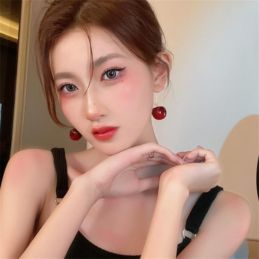Earrings With High-End Feel, Red Fruit Cherries Earrings, Personalized Pendant Long Earrings.