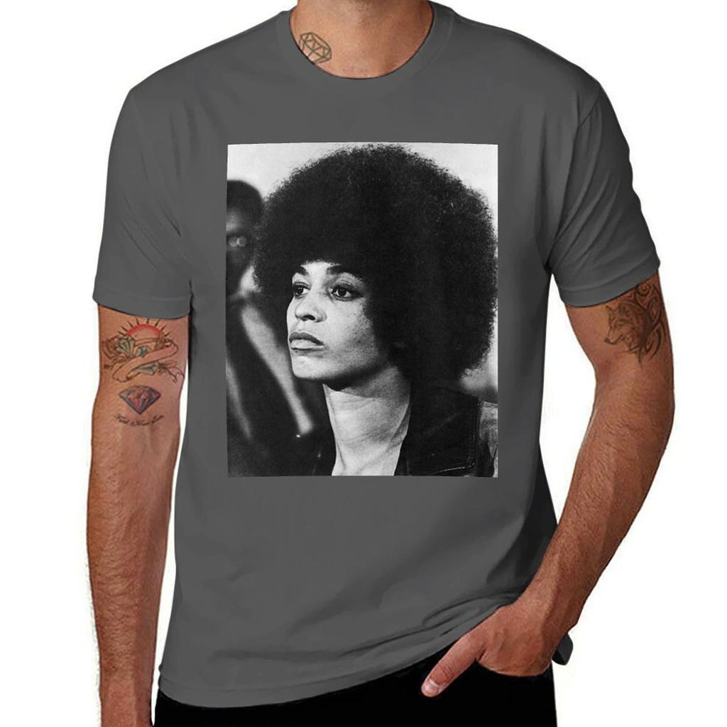 Angela Davis 60s Black Panthers Photo Tshirt Trendy Pattern Tshirt For Unisex