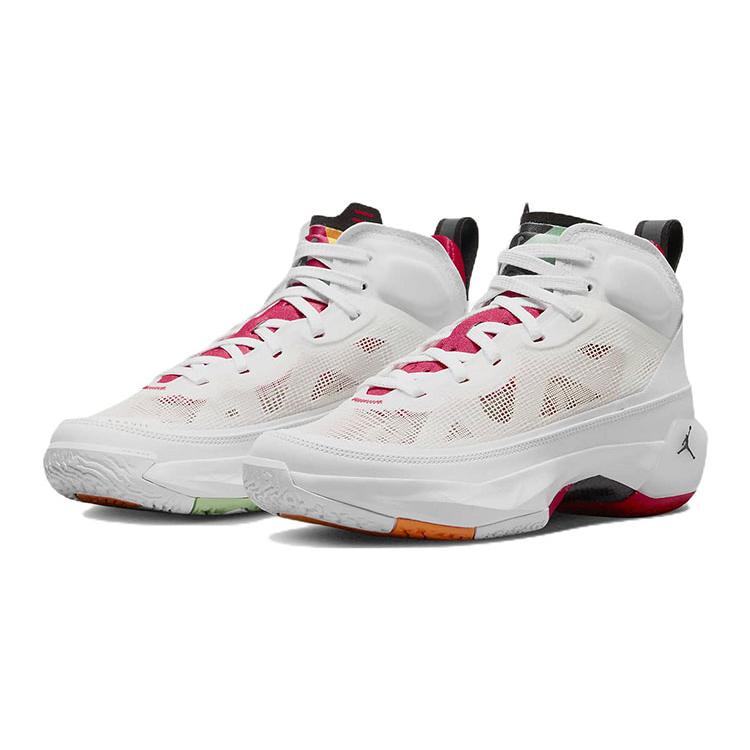 Air Jordan 37 Grundschule 'Hare' (Unisex) Weiße / Helle Silberne / Schwarze / Wahre Rote Kinder-Basketballschuhe DD7421 160