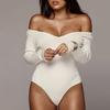 Neue All-matched V-ausschnitt Langarm Solide Strampler Mode Frauen Sexy Schlanke Strampler