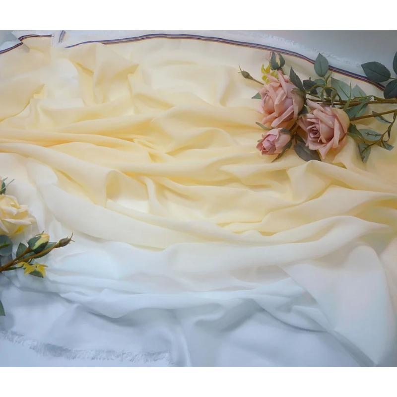 Gradient Color Organza Tulle Fabric 100D Chiffon Fabric for Diy Ancient Style Hanfu Dress Stage Dance Costume Drape Decor Craft