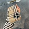 ins flannel plaid applies to Apple 17Promax mobile phone case iPhone15 label 14 autumn and winter 13 couples
