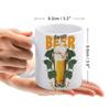1pc 11oz Double-Sided Printed Mug for Beer Enthusiasts, Smooth Ceramic Cup, Fun and Practical Gift for Friends