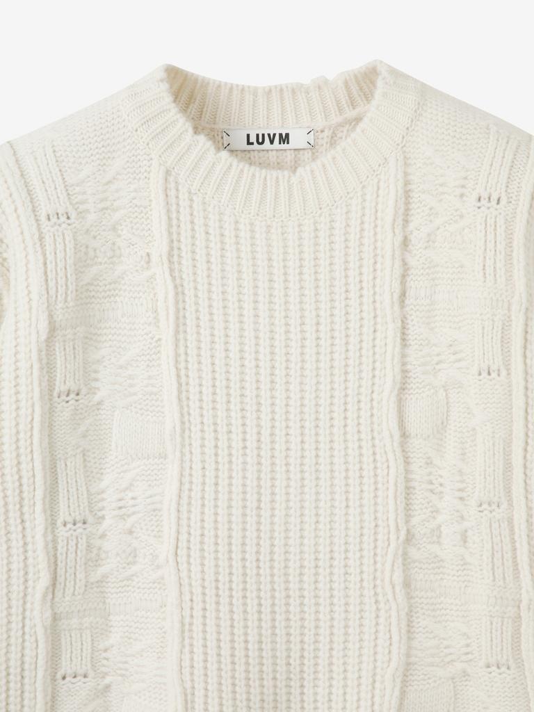 LUVM Fringe Damage Knit_Ivory