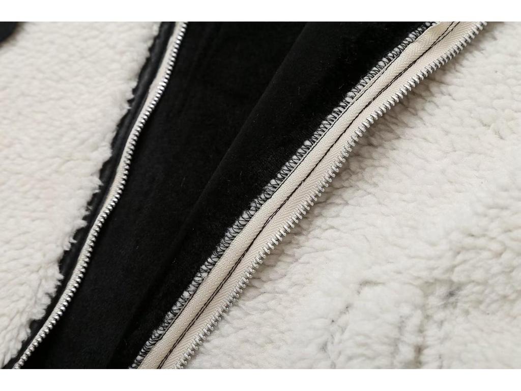 2023 Autumn Y2K Women's Lambswool Spliced One-Piece Jacket - Unique European & American Style