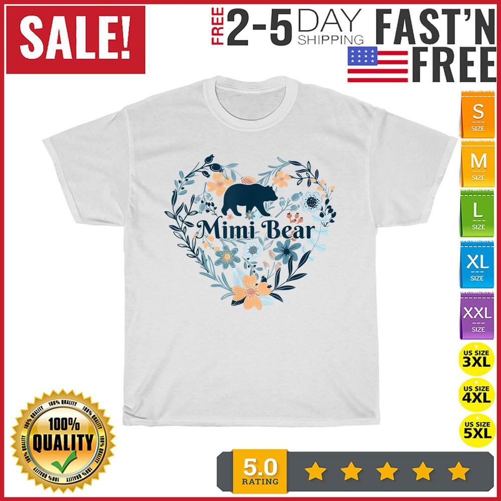 

Mimi Bear Floral Mother s Day Vintage T Shirt Men Fashion 2023 Women T Shirt NEW XL