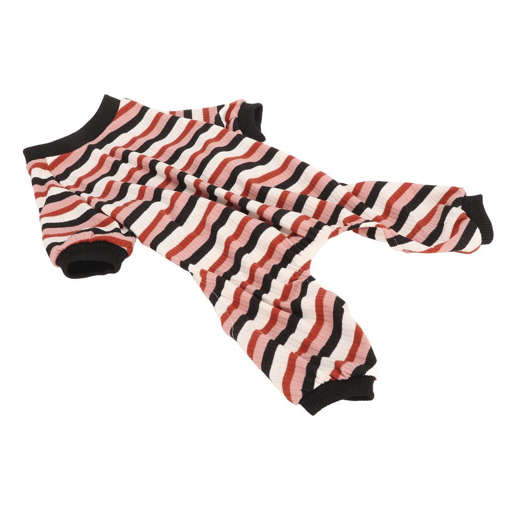 Striped Dog Pajamas Classic Lightweight Warm Comfortable Stretchy Dog Clothes Jumpsuit for Spring S