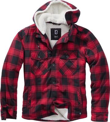 Зимняя Куртка Brandit Lumberjacket Hooded Red/black