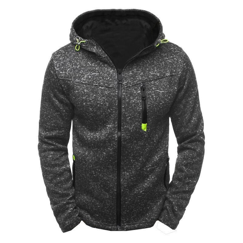 Men's Full Zip Hoodie Solid Color Zipper Hooded Daily Fitness Basic Thin Fleece Hoodies Sweatshirts