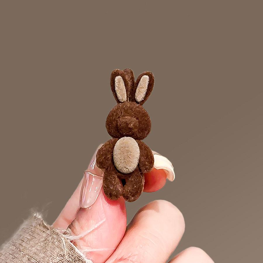 1PC Cute Waving Little Velvet Bear Hairpin Delicate Compact Duckbill Clip for Bangs And Side Hair Accessory