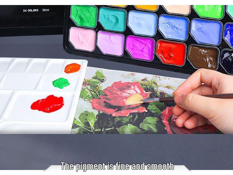 Memory Jelly Pigment Set: 24 Colors 30ml Gouache Paint for Beginner & Student Artists