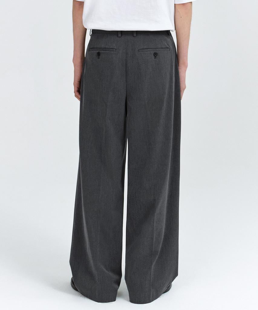 MUSINSA STANDARD Super Wide Hidden Banding Slacks [Medium Gray]