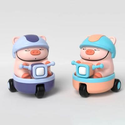 Kunststoff Schwein Stunt Dreirad Spielzeug Ton und Licht Kinder Spaß Motorrad Schreibtisch Verzierung