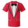 Tailcoat Printing T Shirt Men Street Funny Cosplay Short Sleeve T Shirts Fake Tie Captain Clothes Fashion Trend Top