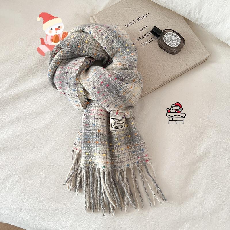 New quality scarf women's winter atmosphere Christmas gift warm scarf versatile soft waxy shawl