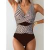 Sexy White Black Patchwork Swimwear Women Deep V Neck Cross Tummy Control One Piece Swimsuit Beach Bathing Suit Monokini 2026