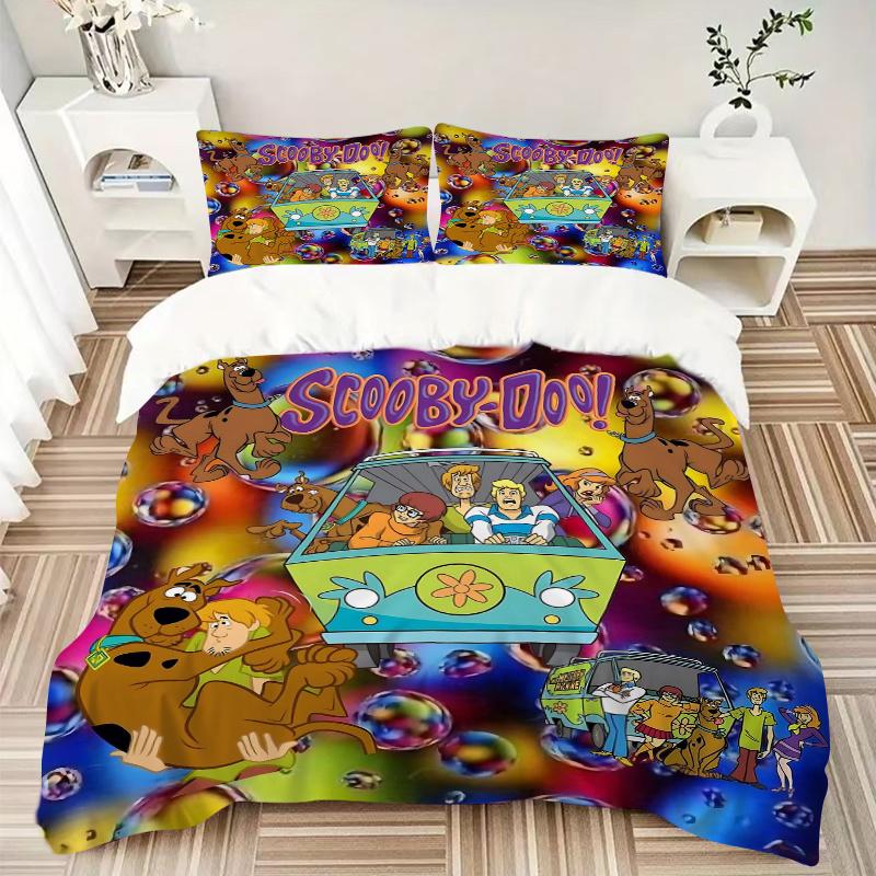 3pcs Scooby Doo Mystery Machine Adventure Bedding Set, Including, Without Filling, Soft and Comfortable Home Bedroom.H077