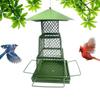 Squirrels Proof Outdoor Bird Feeder Metal Construction Feeding Ports Weatherproof Roof Design For Finches