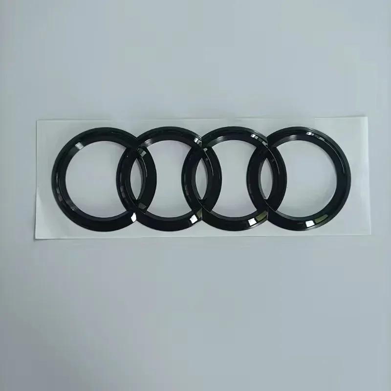 AUDI A4 4Ring logo ABS Black Car Hood Front Grill Rear Trunk Emblem Sticker A4 Mark Quarrto 2.0T Sline Emblem For A4 2008-2017