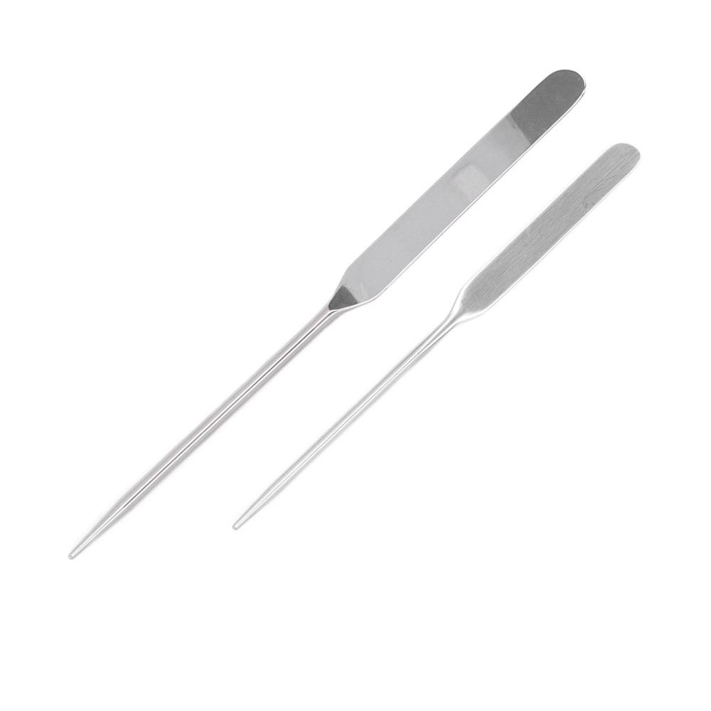 2pcs Set Stainless Steel Makeup Mixing Spatula Nail Art Stirring Rod  For Cream Stirring