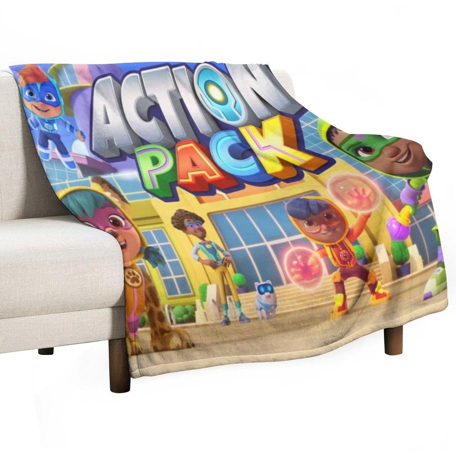 

Action Pack Gift For Fans action pack birthday Throw Blanket Flannels Beach bed plaid Blankets For Bed Blankets 30x40in