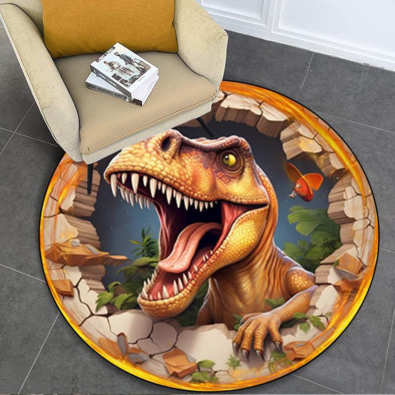 Dinosaurs Circular Rug - Office Decorative Carpet For Living Room Bedroom Door Mat Floor Rug Computer Chair Area Rug