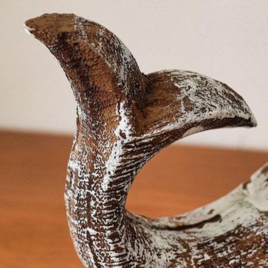 Rustic Resin Whale Statue, Ocean Coastal Whale Sculpture, Nautical Farmhouse Tabletop Sea Animal Figurine for Home Shelf, Desk Decor