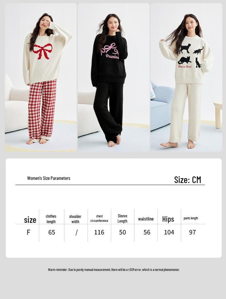 Cozy Husky Print Velvet Pullover Pajamas Set for Women & Couples, Suitable for Indoor & Outdoor Wear