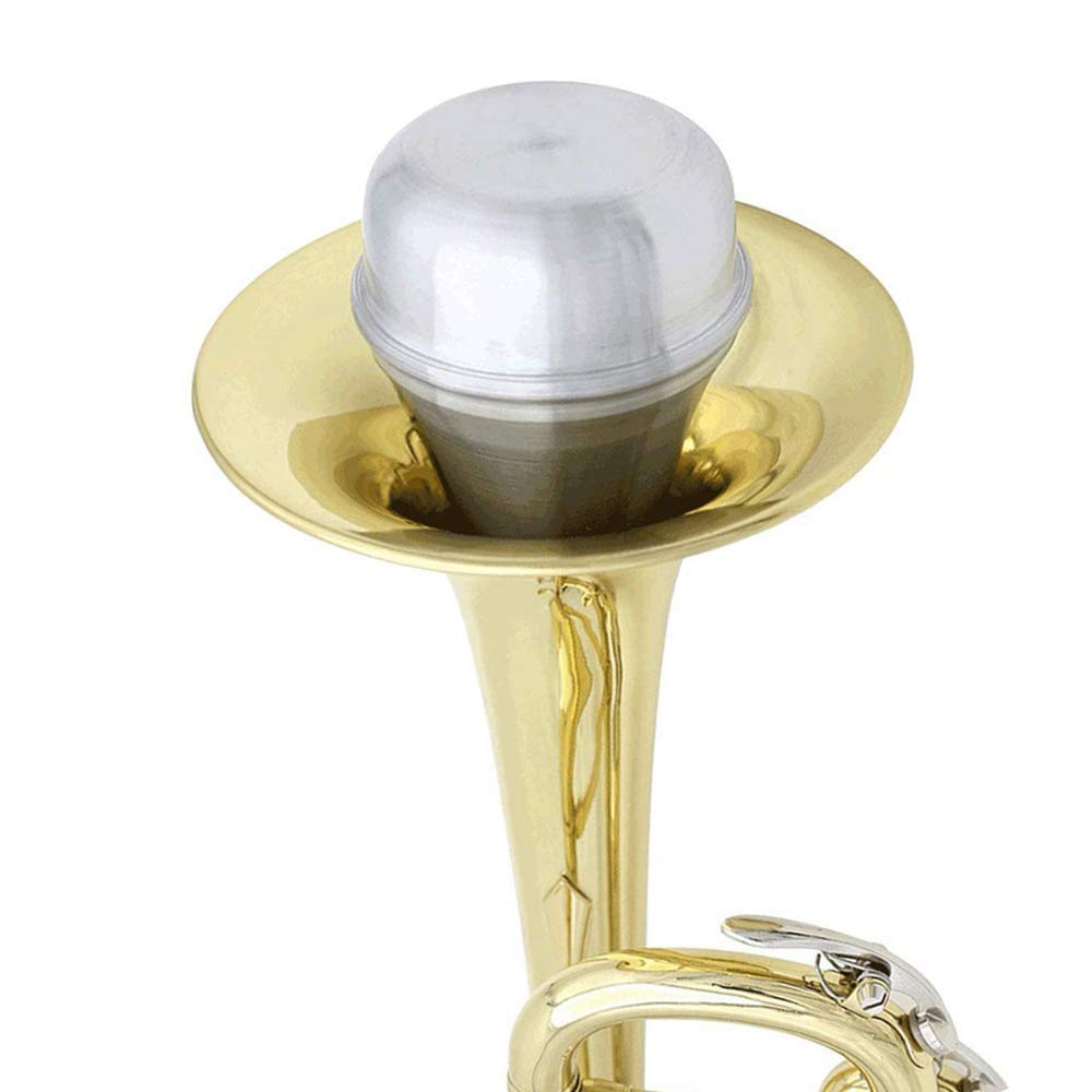 Set of 1 Trumpet Silencer Straight Mute for Trumpet Aluminum Alloy Sound Sound Pressure Silencer for Indoor and Home Practice Silencer, & Cork,