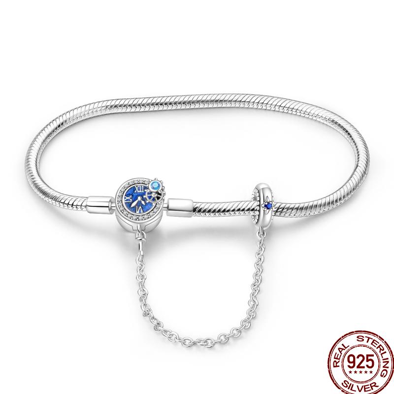 925 Silver 17-20CM Heart Pave Zirconia Original Bracelets Infinity Bracelet Fit DIY Charms Bead Birthday Jewelry Gifts Hot Sale