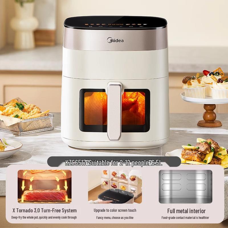Midea 6.5L Air Fryer with Transparent Viewing Window