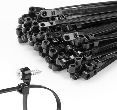 Zestaw opasek kablowych z mocowaniem na śrubę Nylonowe Wytrzymałe Regulowane Samozamykające Zip Tie do przewodów Otwór na śrubę Organizer do przewodów Pętle mocujące Paski