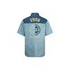 Evisu Patchwork Logo Printed Floral Short Sleeve Shirt Men shirts Denim-Blue 2ESHTM3SS118LFDN